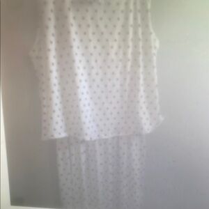 Elegant White Polka Dot Dress